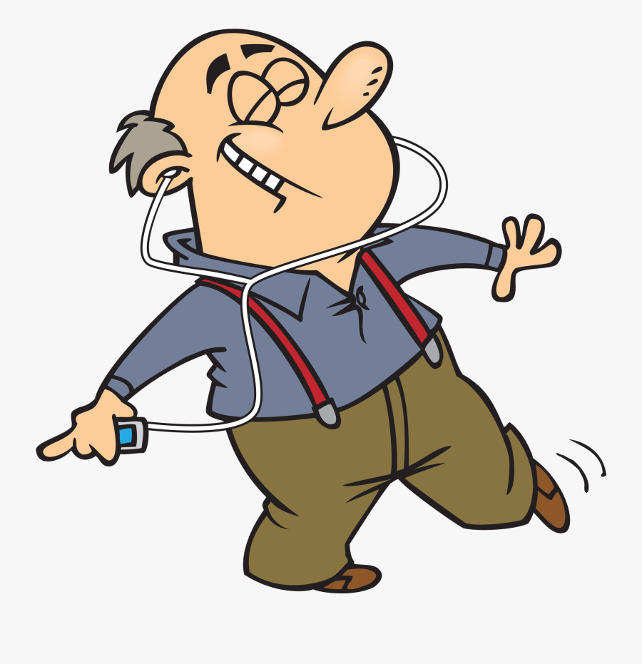 Transparent Listening Clipart - Grandpa Listening To Music Clipart, Transparent Clipart