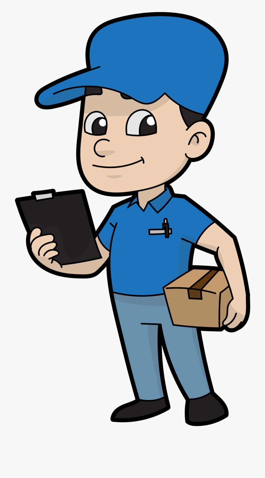 Friendly Clipart Friendly Man - Shipping Guy Cartoon, Transparent Clipart