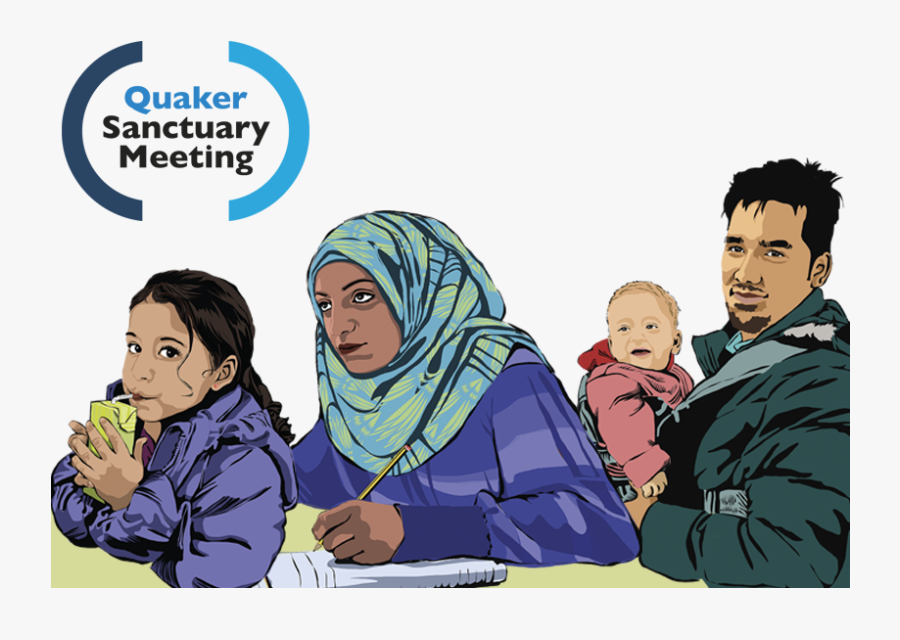 Clip Art Black And White Quaker Asylum And Refugee - Quaker Refugee, Transparent Clipart