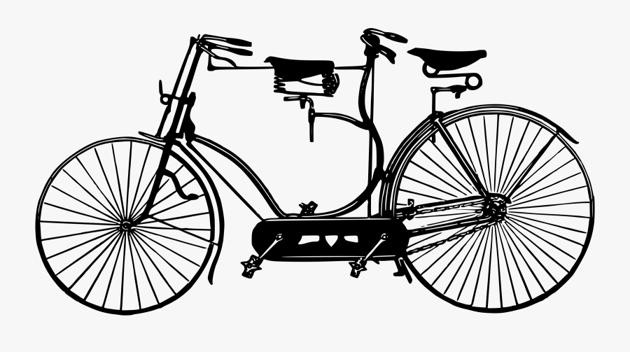 Antique Tandem - Cartoon Penny Farthing, Transparent Clipart