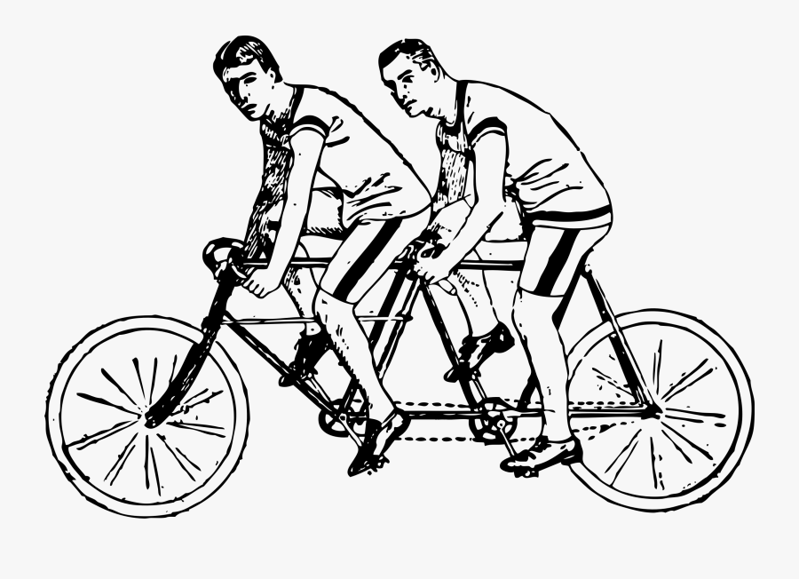 Tandem Bike Riders - Couple Tandem Bicycle Transparent, Transparent Clipart