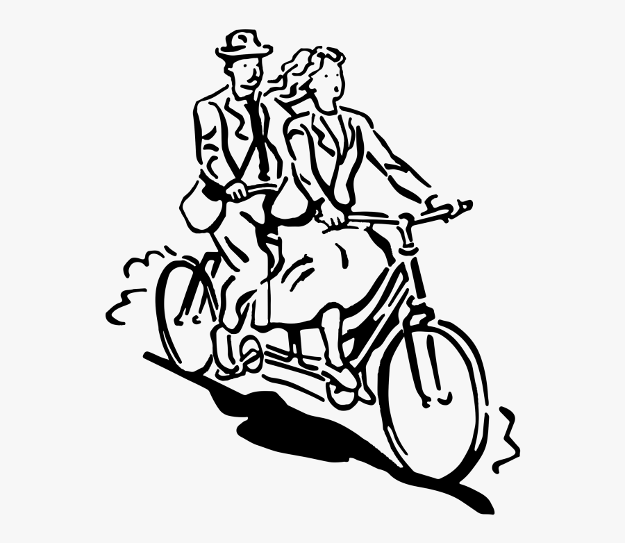Tandem Drawing - Bicycle Built For Two Png, Transparent Clipart
