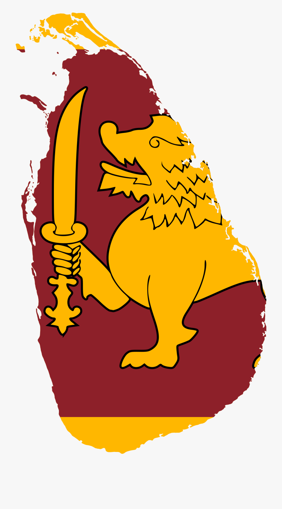 Sri Lanka Flag Map, Transparent Clipart