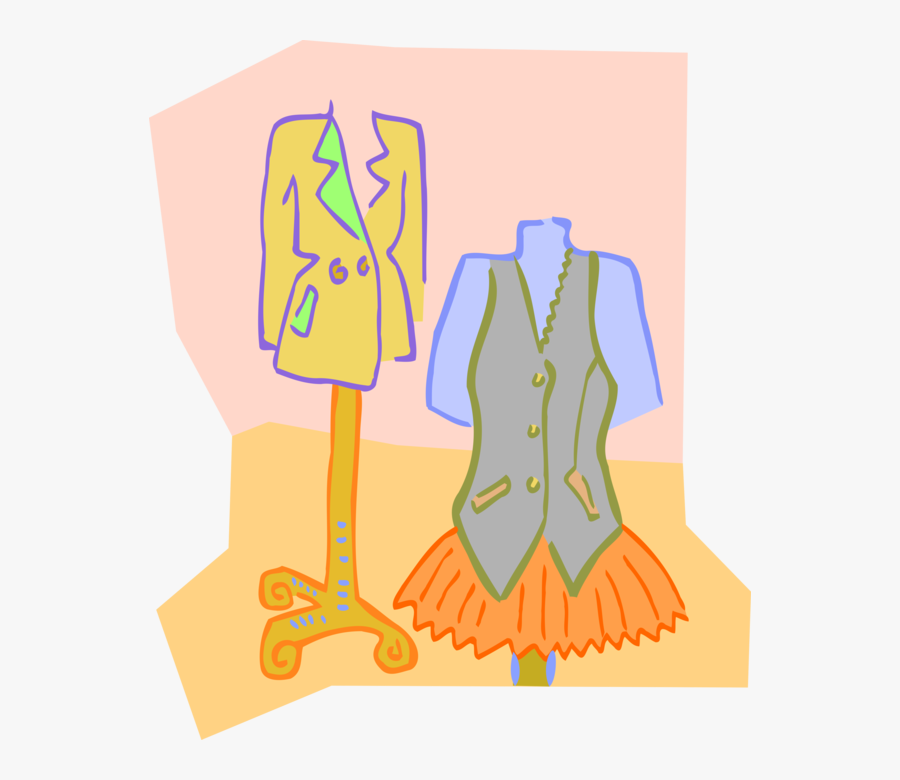 Vector Illustration Of Three-dimensional Dress Form - Illustration, Transparent Clipart