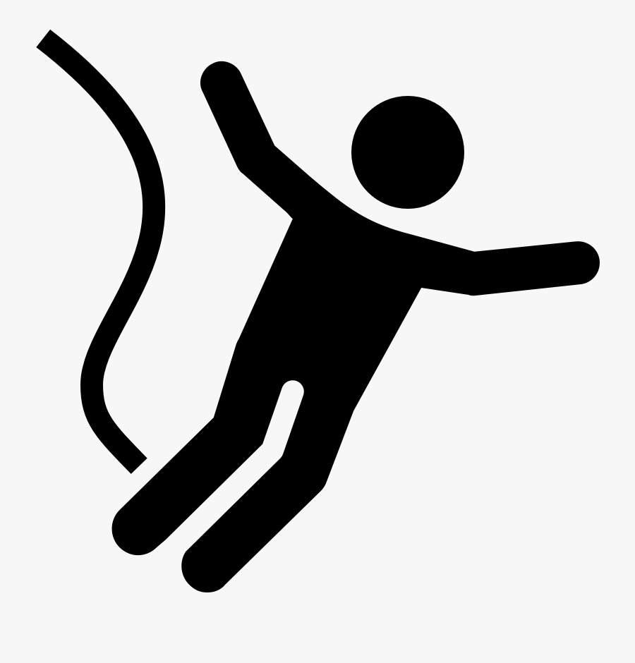 Clip Art Bungee Clipart - Bungee Jumping Clipart Black And White, Transparent Clipart