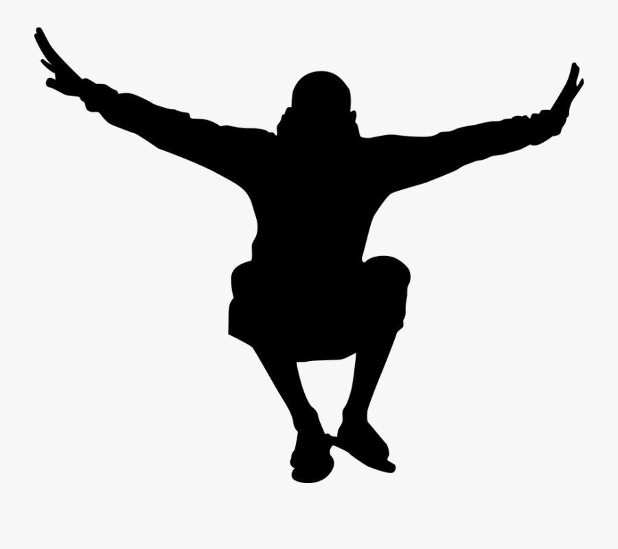 People Clipart Jumping - Man Jumping Silhouette Png, Transparent Clipart