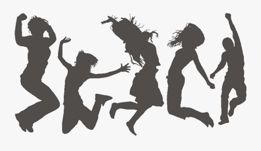 Silhouette Jumping Dance Clip Art - Jumping People Silhouettes, Transparent Clipart