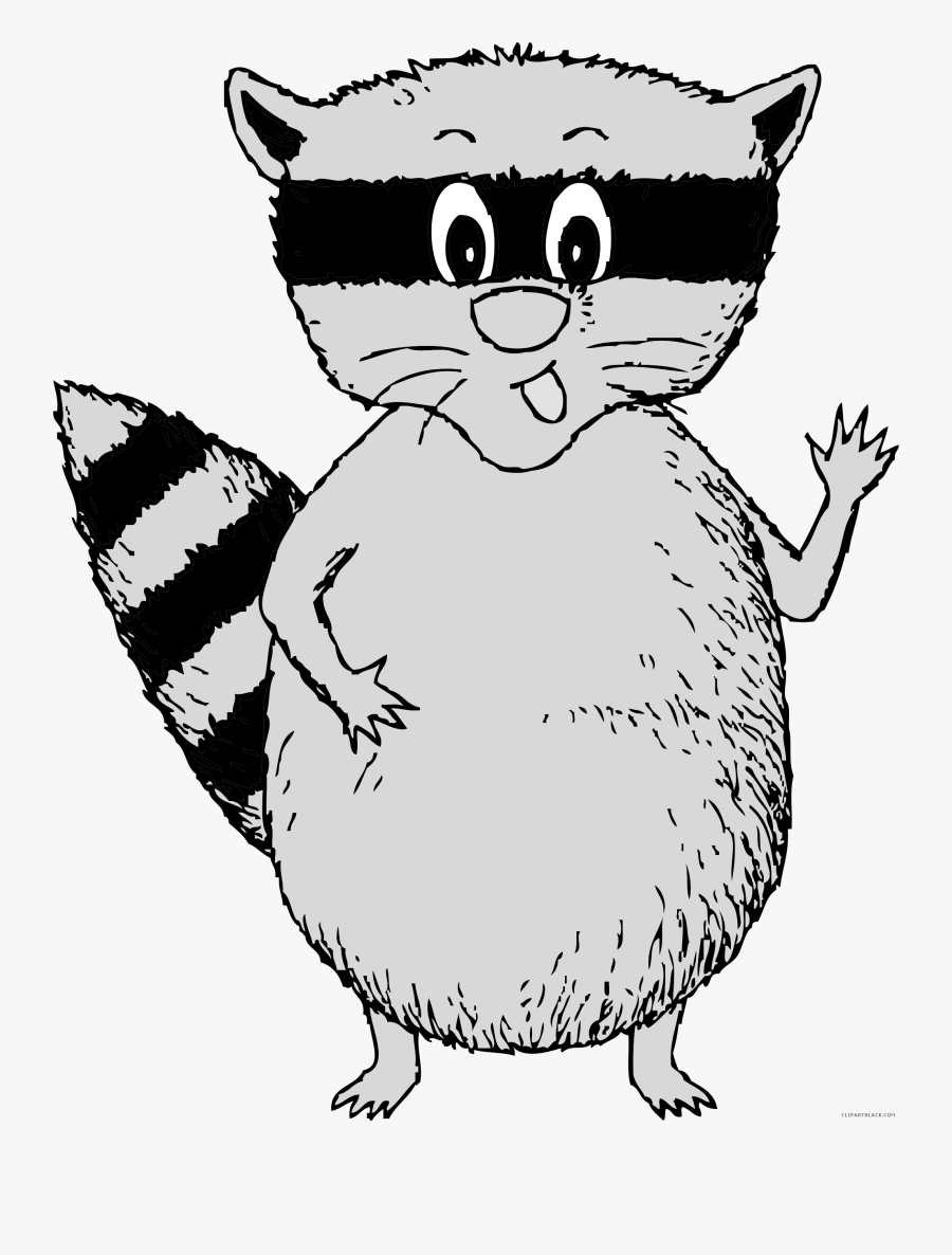 Raccoon Page Of Clipartblack - Cute Raccoon Clip Art Black And White, Transparent Clipart