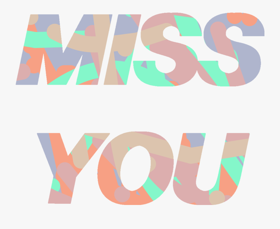Missyou Text Words Ftestickers Imissyou - Graphic Design, Transparent Clipart