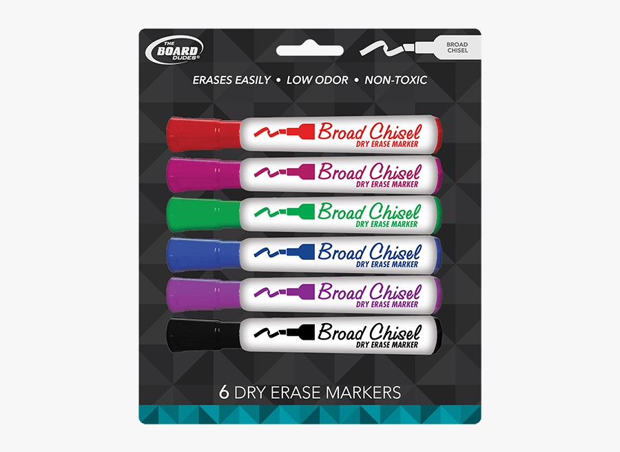 Broad Tip Markers Stunning - Board Dudes Neon Dry Erase Markers, Transparent Clipart