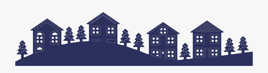 Silhouette Terraced House Neighbourhood - Row Of Houses Silhouette, Transparent Clipart