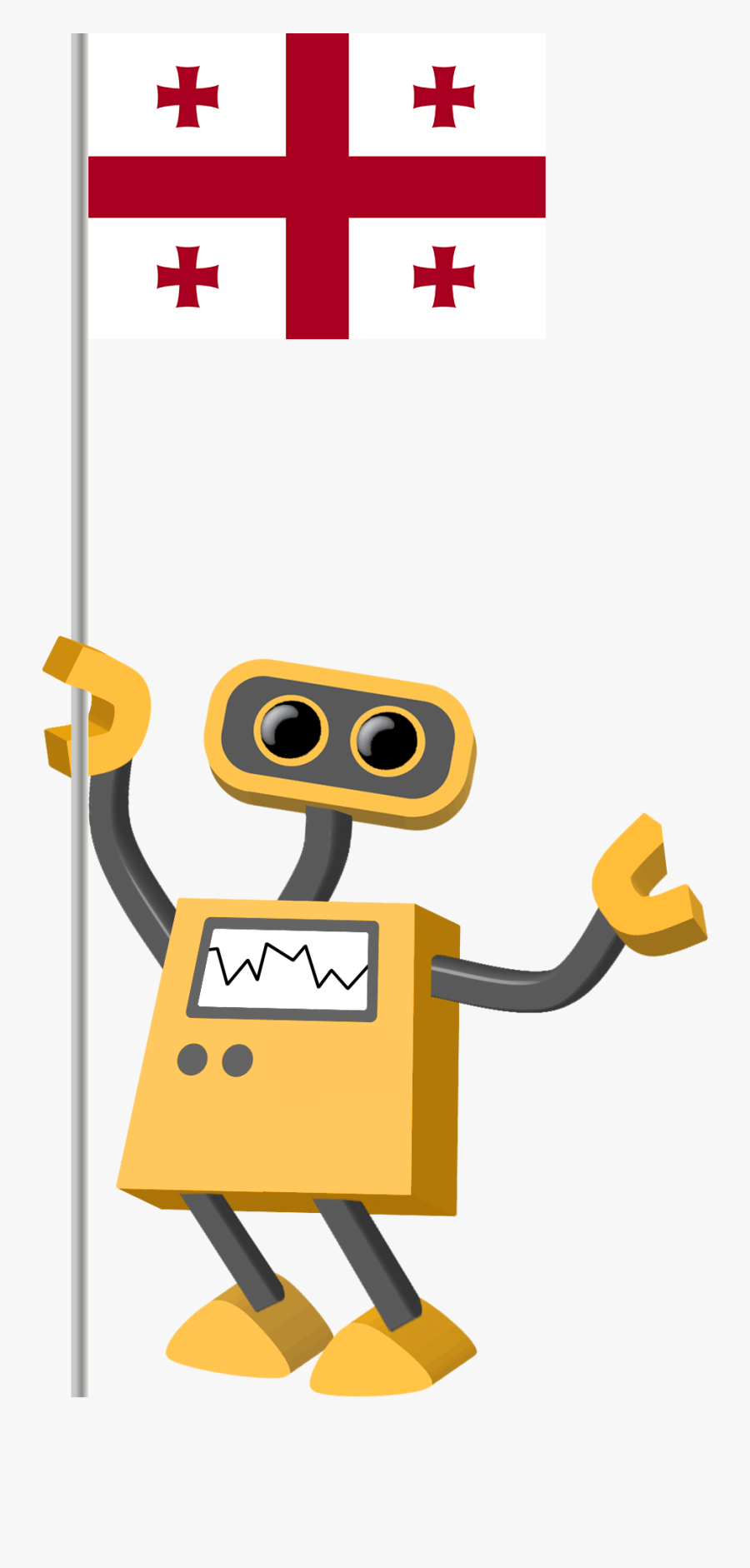 Flag Bot, Georgia - Stop Sign Cartoon Transparent Background, Transparent Clipart
