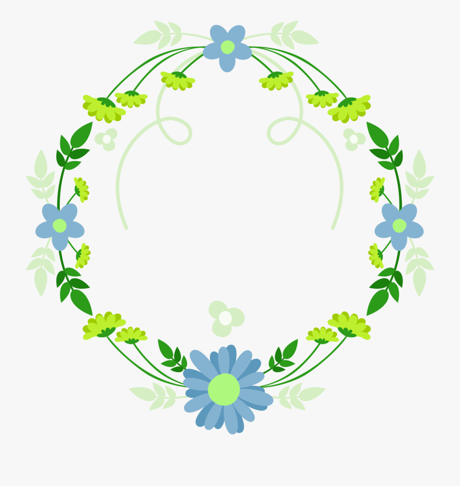 Garland Laurel Wreath Blue Green Fresh Png And Psd - Laureles De Colores Png, Transparent Clipart