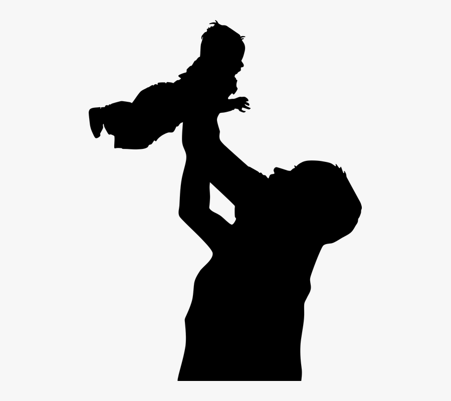Silhouette Father And Son, Transparent Clipart