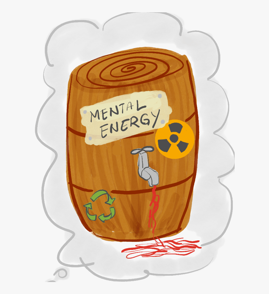 Wooden Barrel With Words "mental Energy - Illustration, Transparent Clipart