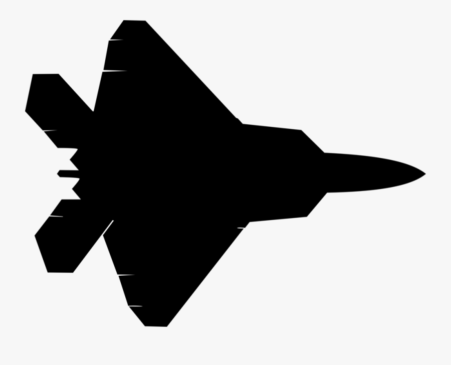 Lockheed Martin,jet Aircraft,stealth Aircraft - F 22 Raptor Silhouette, Transparent Clipart