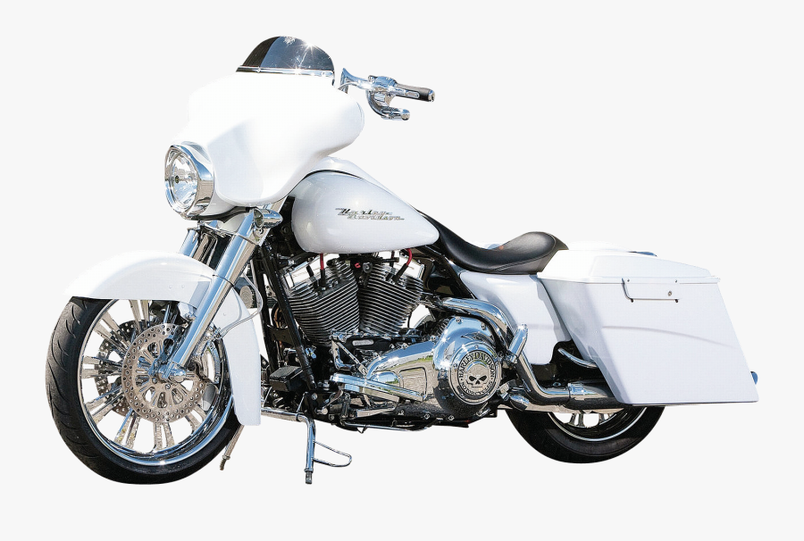 Harley Davidson White Motorcycle Bike Png Image - White Harley Davidson Motorcycle, Transparent Clipart
