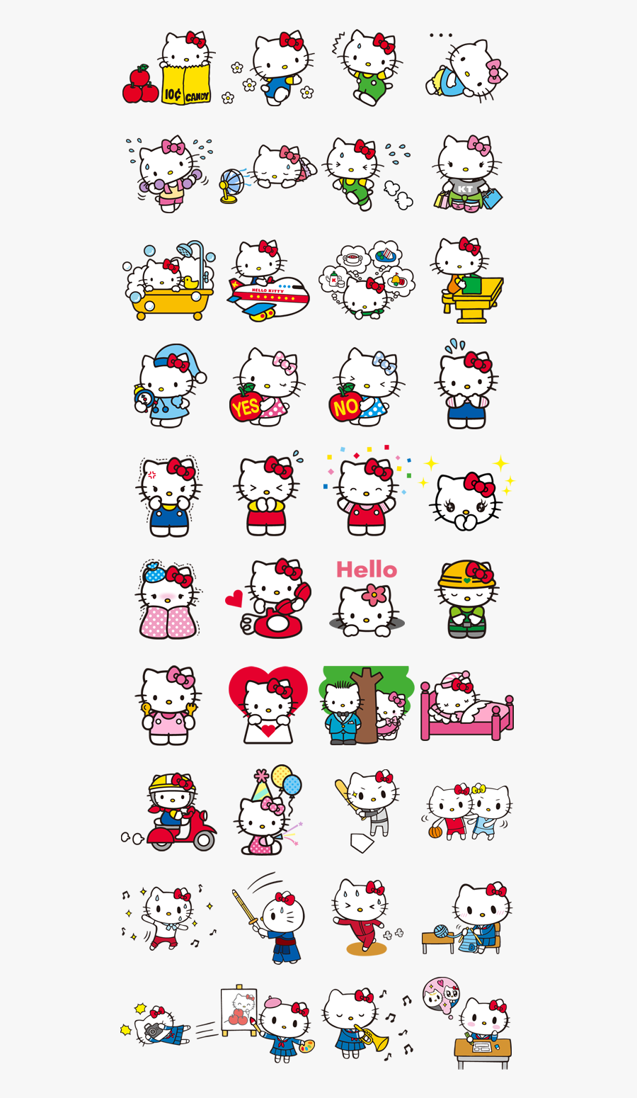 Hello Kitty Daily Routine, Transparent Clipart