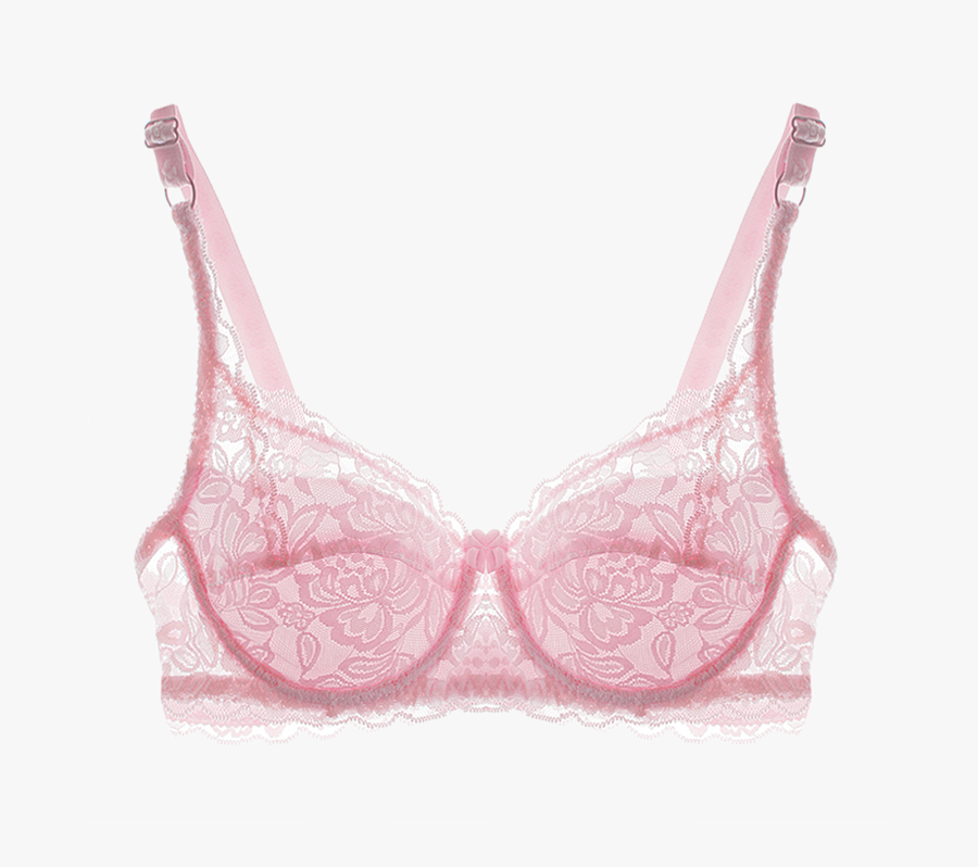 Ultra Thin Lace Bra Large Size Anti Bump Bra Translucent - Bralette With Underwire, Transparent Clipart