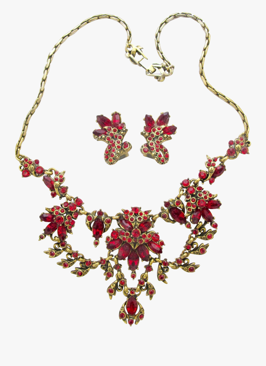 Picture Transparent Library Hollycraft Red Rhinestone - Necklace, Transparent Clipart