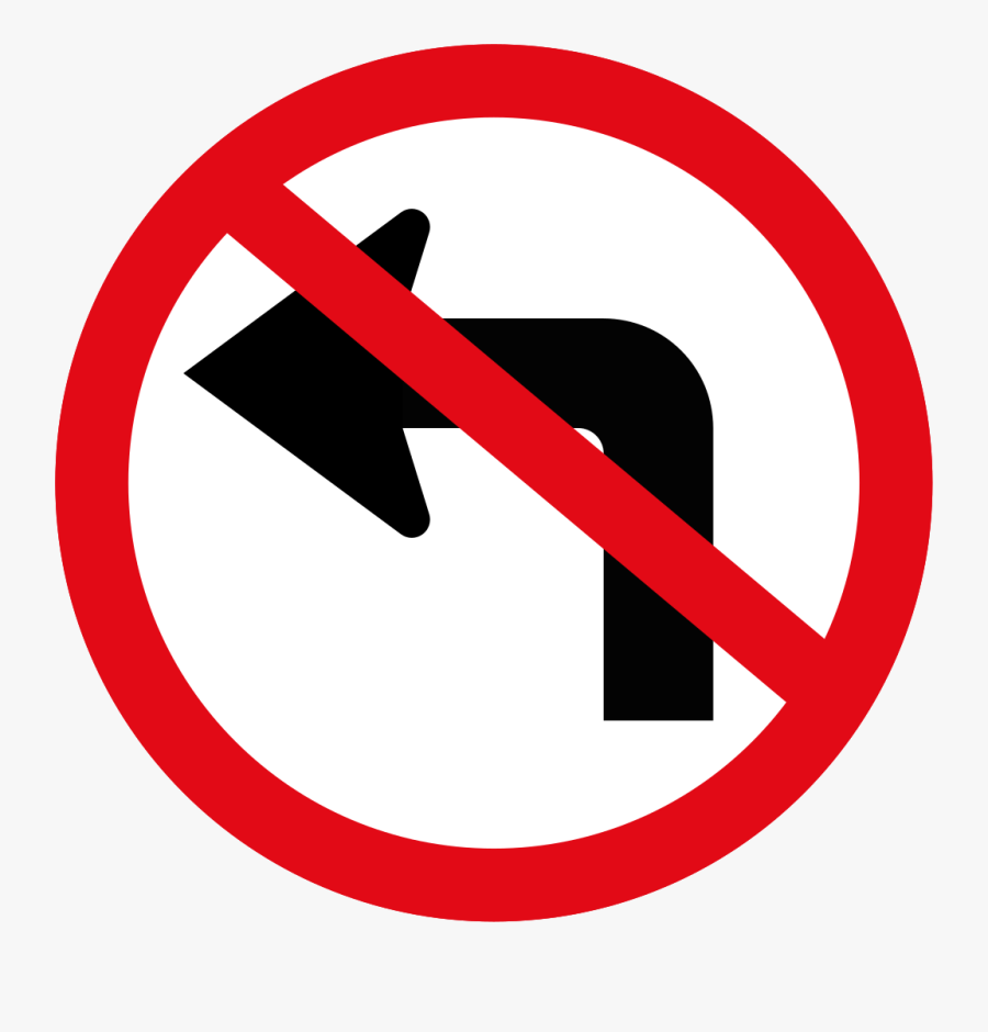 Sadc Road Sign R209 - No Left Turn Only, Transparent Clipart