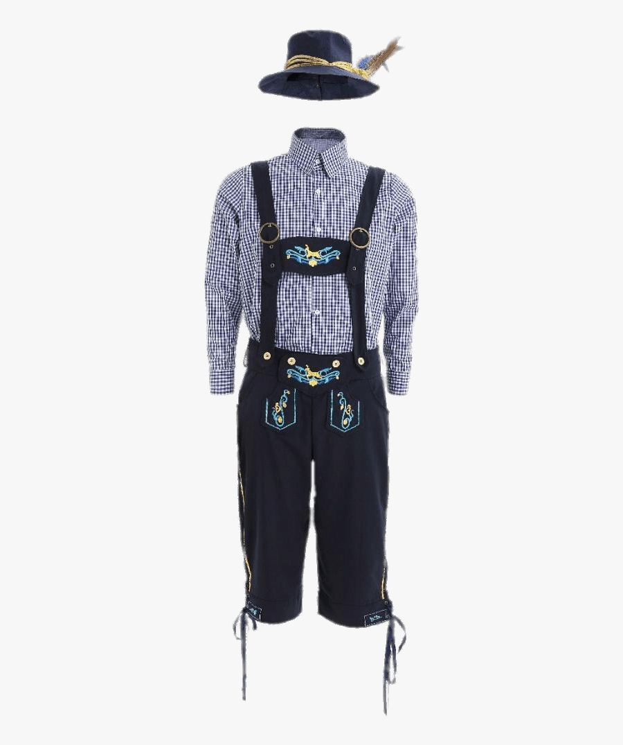 Blue Lederhosen - Traditional Bavarian Men's Dress, Transparent Clipart