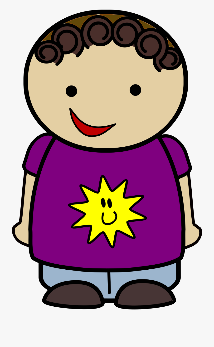 Happy Boy Sun Shirt Clip Arts - Kid Construction, Transparent Clipart