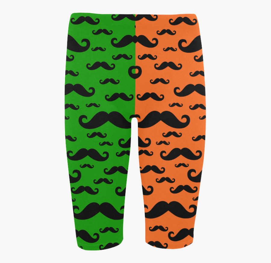 Black Handlebar Mustache / Moustache Pattern Hestia - Board Short, Transparent Clipart