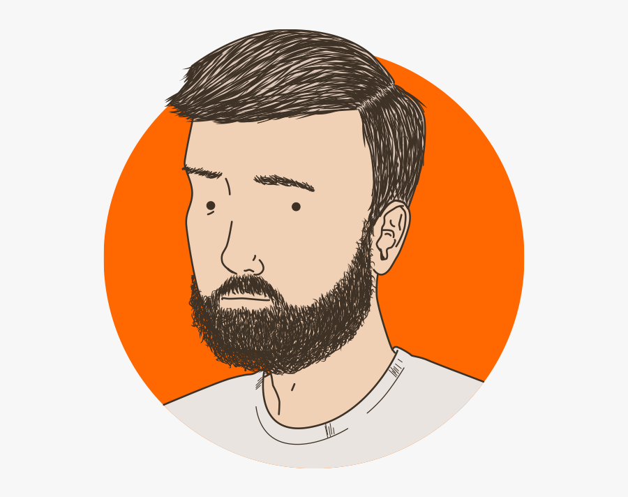 Cartoon With Moustache And Beard - Cartoon Boy With Neatly Trimmed Hair, Transparent Clipart