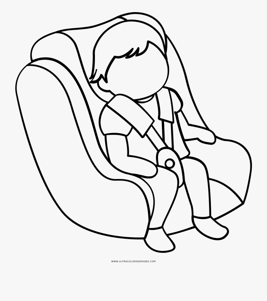 Car Seat Coloring Page - Line Art, Transparent Clipart