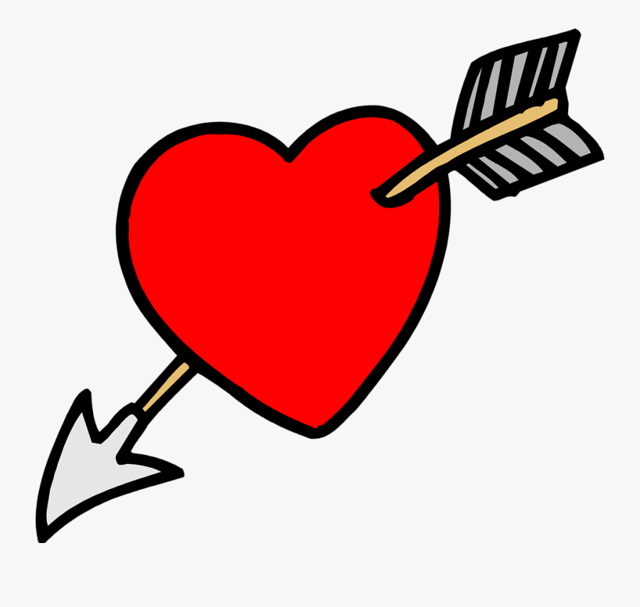 Heart With Arrow Clip Art - Heart Arrow Png, Transparent Clipart