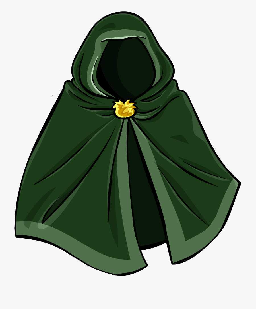 Green Hooded Club Penguin - Green Cloak Clip Art, Transparent Clipart