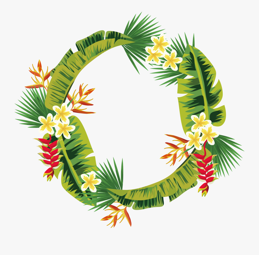 Tropical Leaves Wreath Png - Png Tropical Leaves Wreath, Transparent Clipart