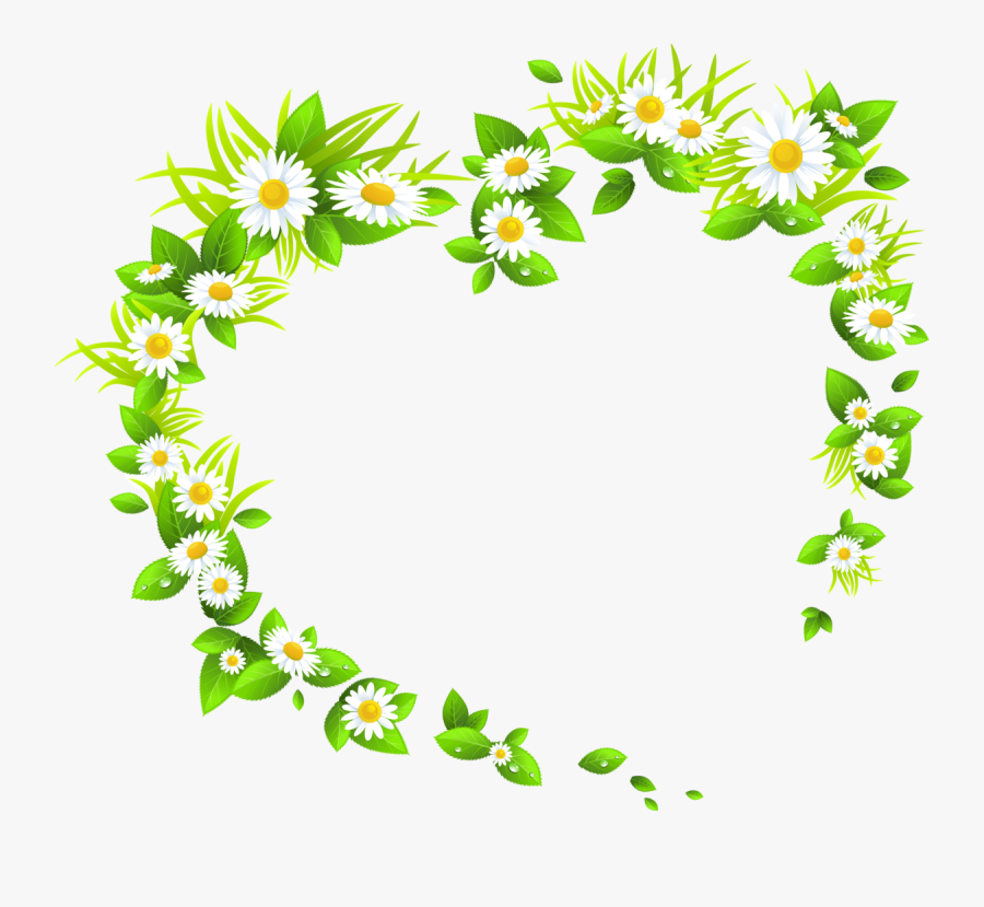 Marco De Flores Corazon, Transparent Clipart