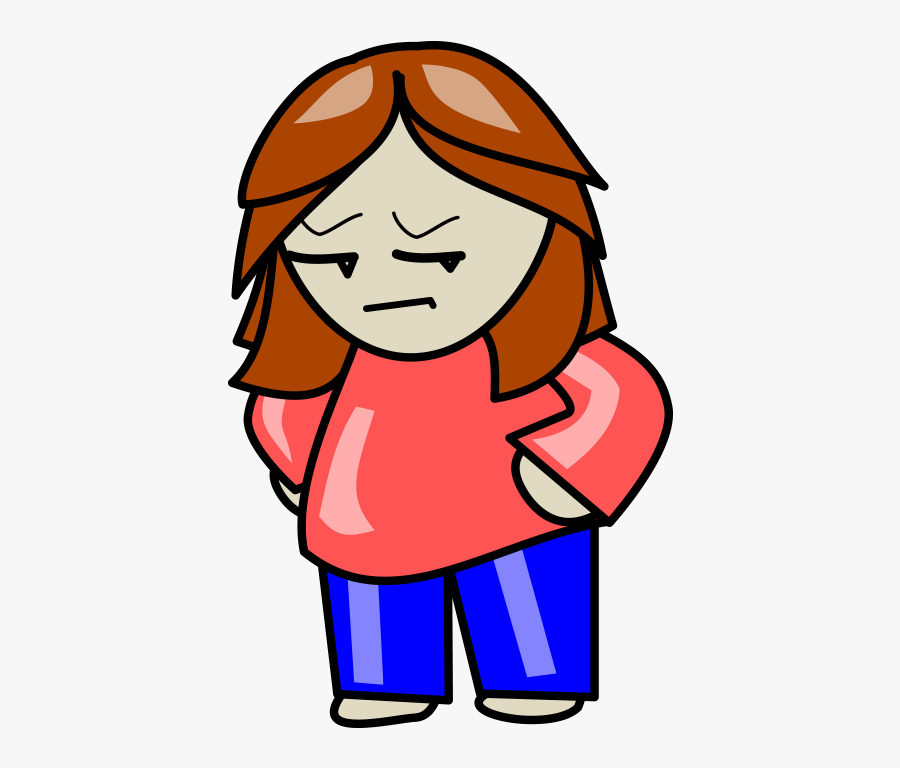Unhappy Variations Tim Girl - Sad Person Transparent Background, Transparent Clipart
