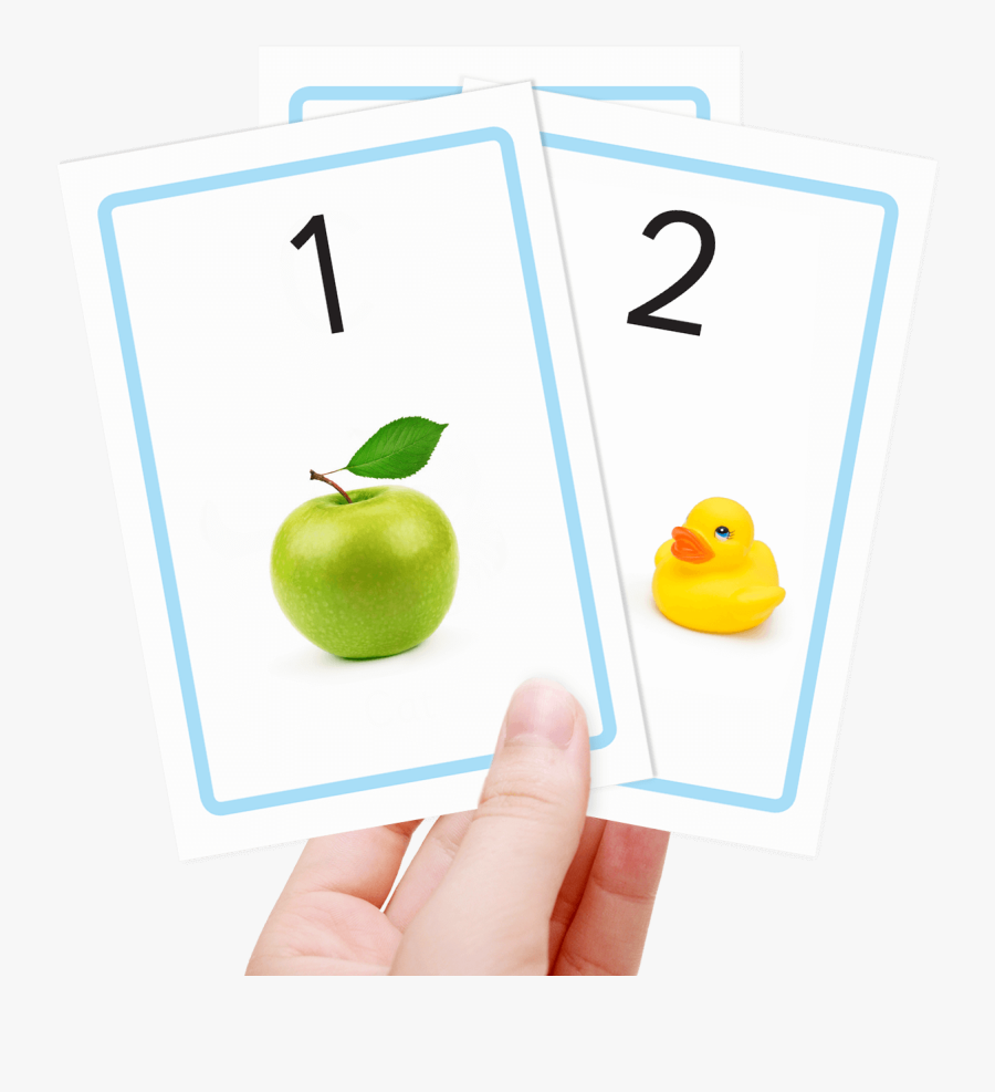 Free Number Flash Cards - Granny Smith, Transparent Clipart