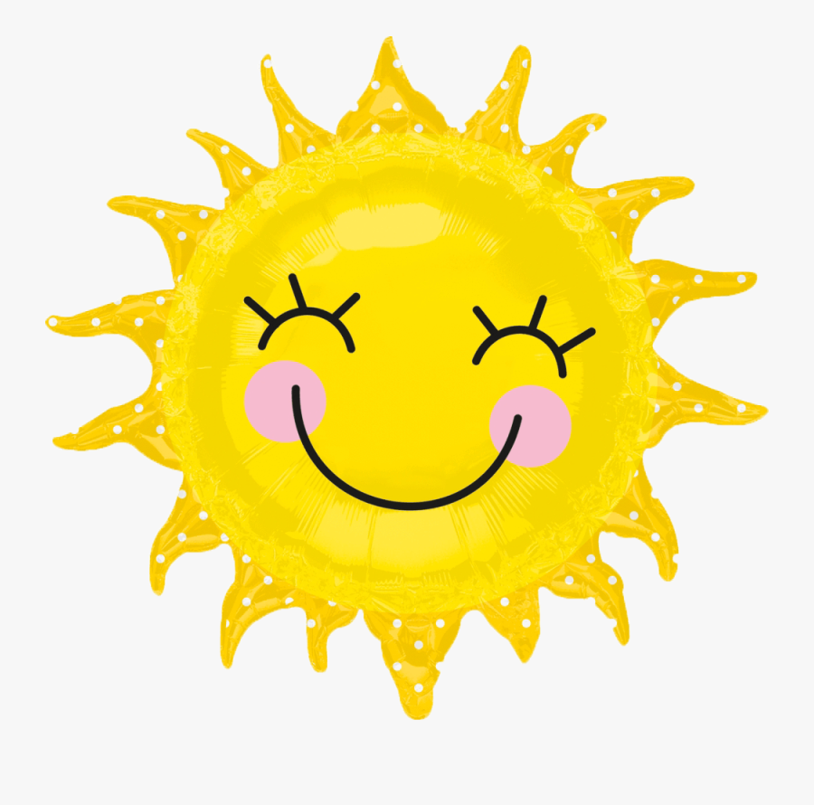 Smiley Sunshine Sun Balloon - Sun Balloons, Transparent Clipart