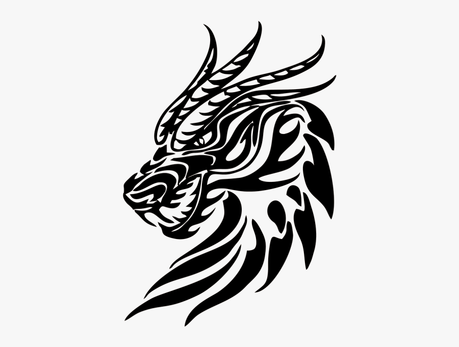 Clip Art Fire Decals Game Of - Dragon Head Tribal, Transparent Clipart