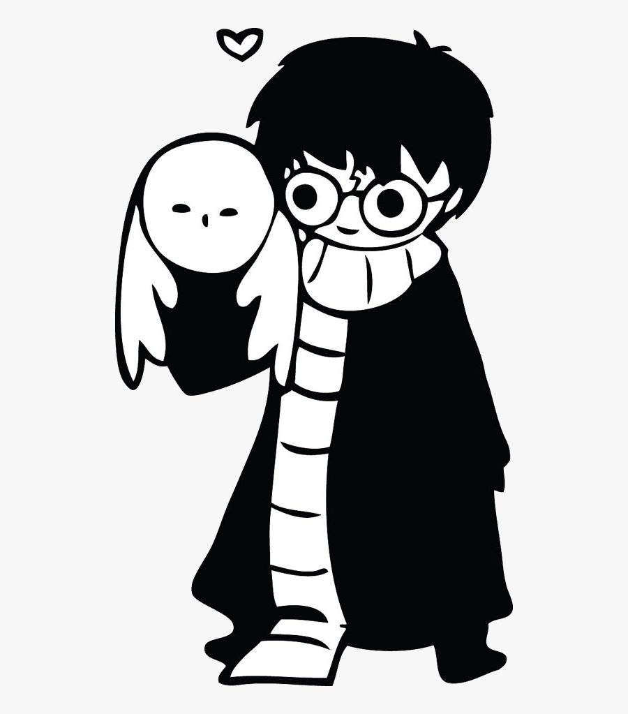 Harry Potter And Severus Snape Digital Clipart Design - Harry Potter And Hedwig Cartoon, Transparent Clipart