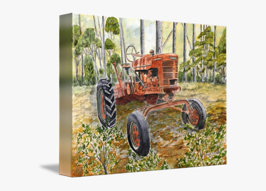 Farm Tractor Painting By Derek Mccrea - Old Tractor Vintage Art, Transparent Clipart