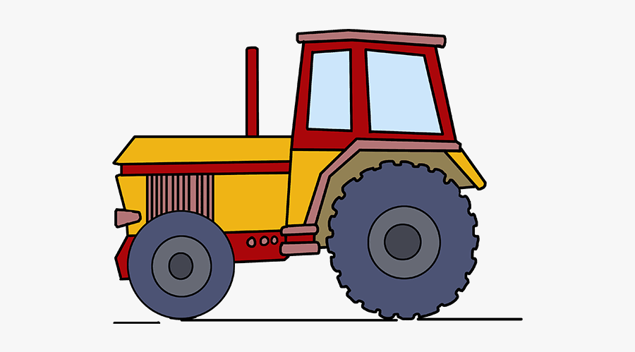 How To Draw A - Tractor Drawing, Transparent Clipart