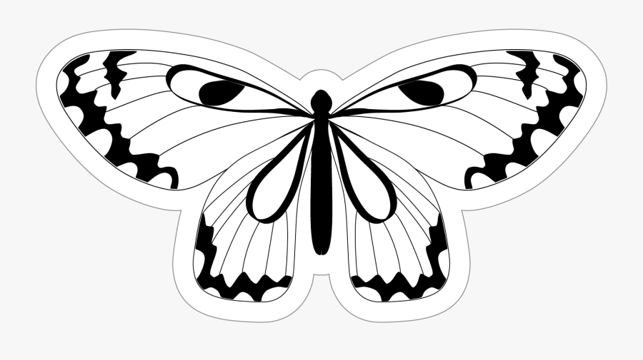 Black And White Butterfly Stickers And Decals - Png Butterfly Stickers, Transparent Clipart