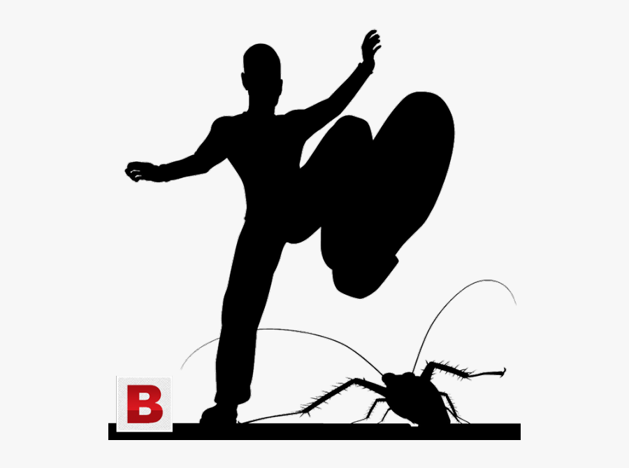 Transparent Mosquito Silhouette Png - Man Stepping On Cockroach, Transparent Clipart