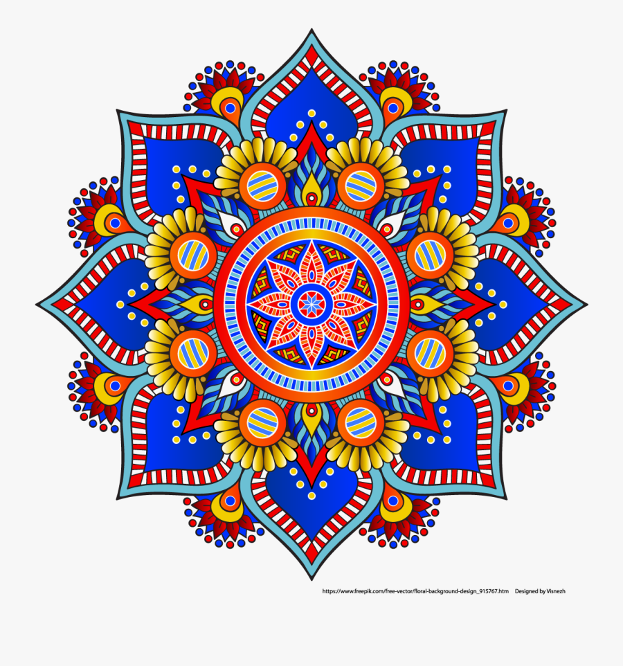 Mandala Vector Png - Colorful Mandala Clipart Png , Free Transparent