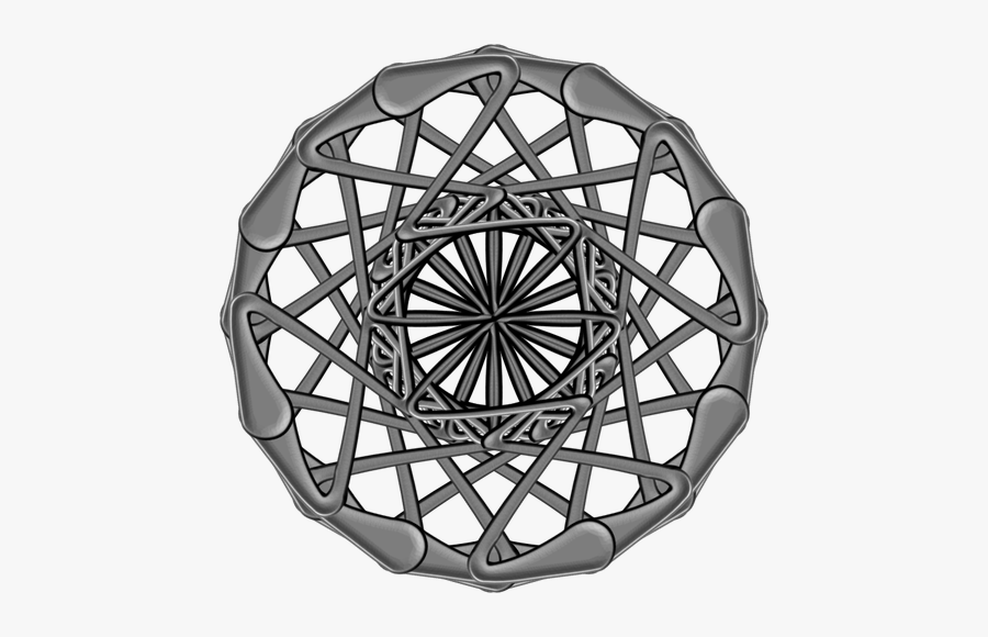 Round Silver Mandala - Caleidoscopio Png, Transparent Clipart