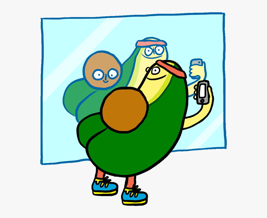 Cecile Dormeau Avocado Mitch Mitchy Illustration Pictoplasma - No Pain No Gain Allo Stickers, Transparent Clipart