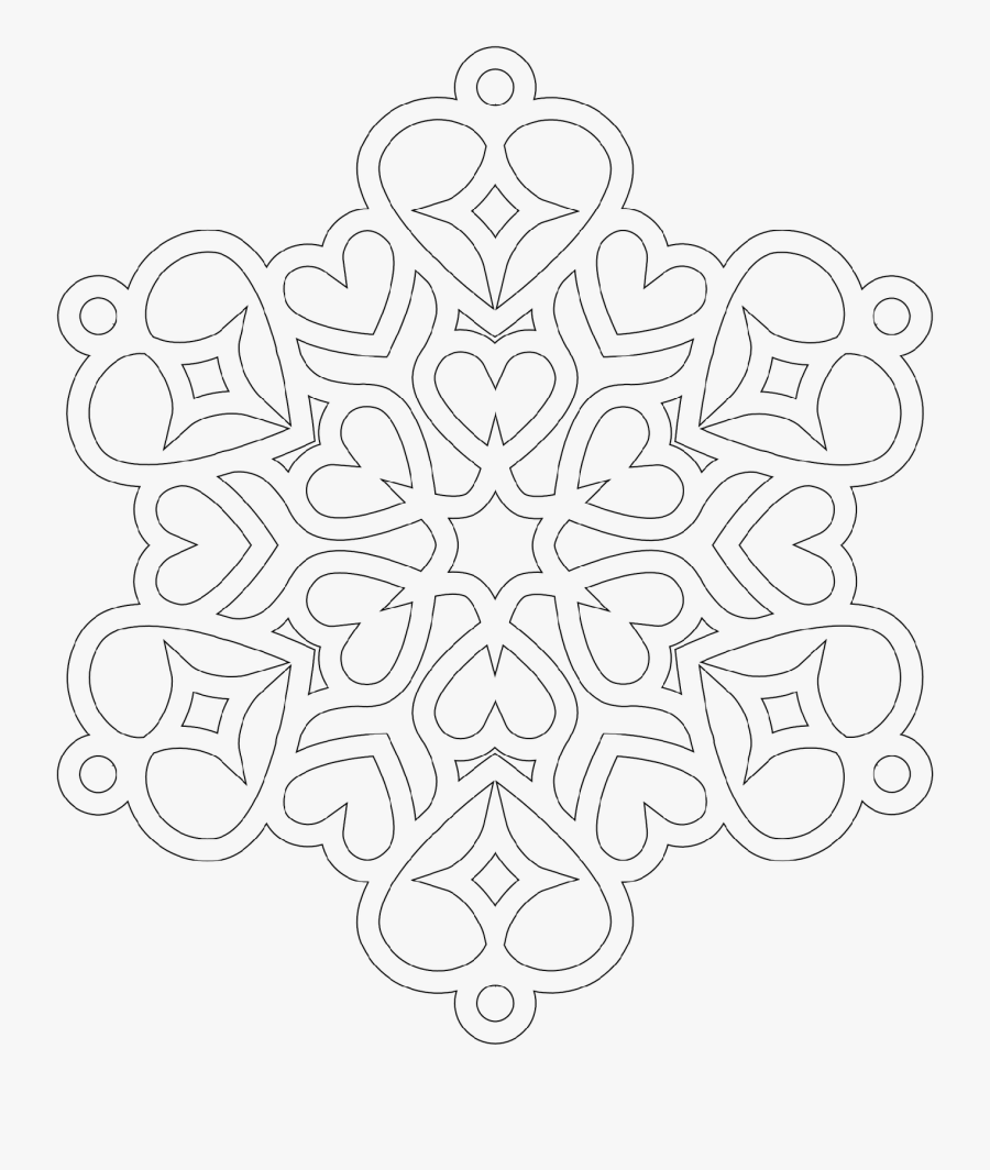 Girly Mandala Coloring Pages - Coloring Pages Snowflakes Hearts, Transparent Clipart