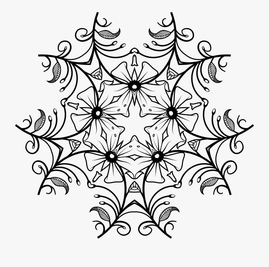 Clipart Black And White Floral Design - Art Design Black And White Png, Transparent Clipart