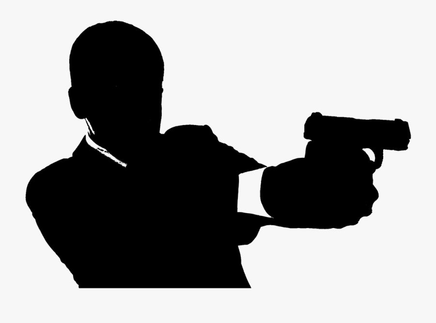 Man With Gun Silhouette Png, Transparent Clipart