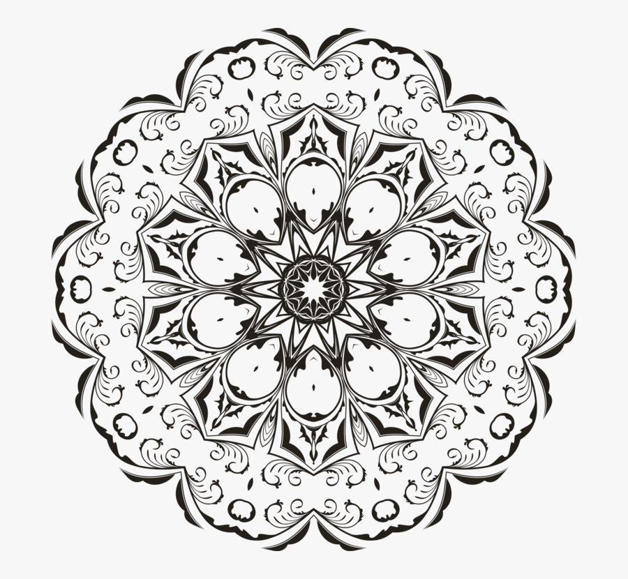 Clip Art Floral Computer Icons Coloring - Mandala Art Design Png, Transparent Clipart